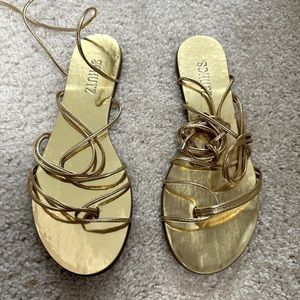 BRAND NEW! Schutz Gold flat sandals